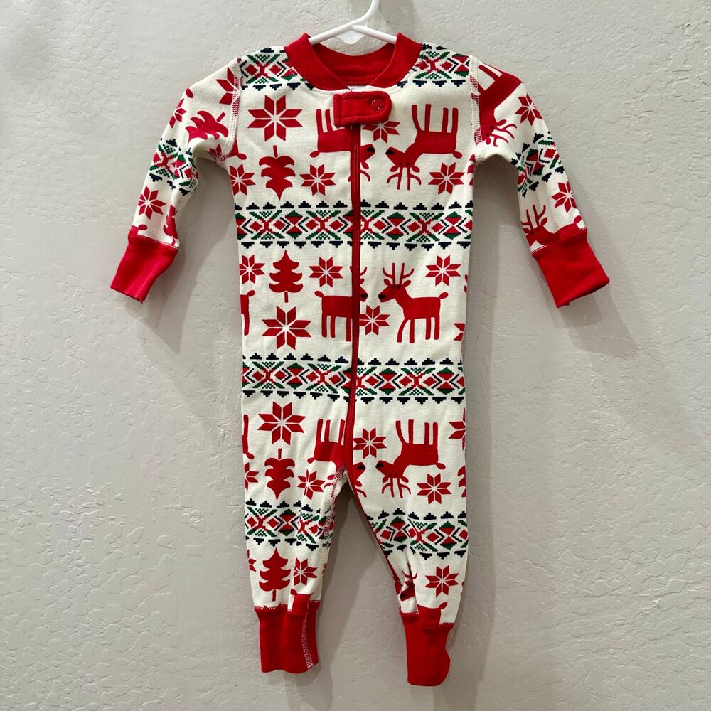 Hanna Andersson Dear Deet Holiday Zipper Sleeper Pajamas